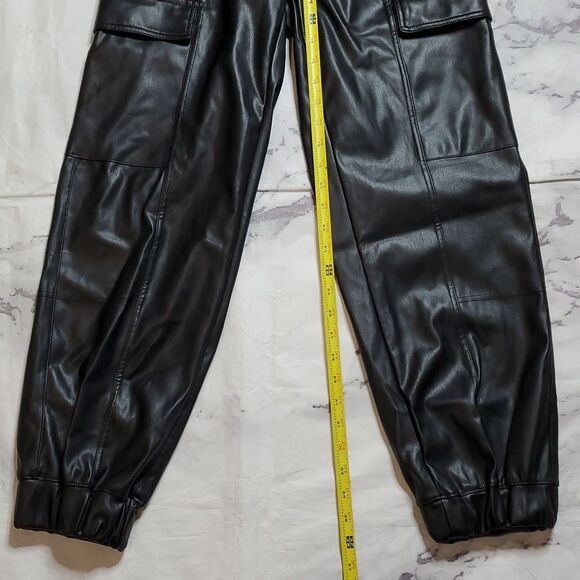 Madden NYC Black Faux Leather Joggers - Picture 6 of 8